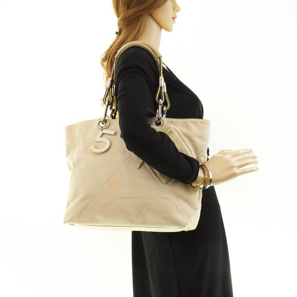 Auth Chanel Tote Bag Canvas Beige #15757C26 - Picture 2 of 14